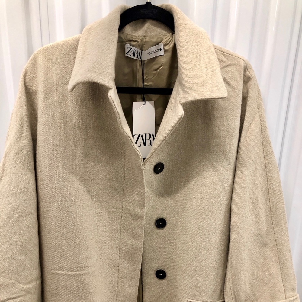 ZARA Prem Quality Cotton Wool Oversized Coat, M, NWT
